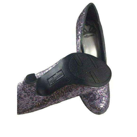 Fergalicious Womens High Heel Pumps Size 6M Silver/Multi-Color Sparkle Glitter - Picture 6 of 10